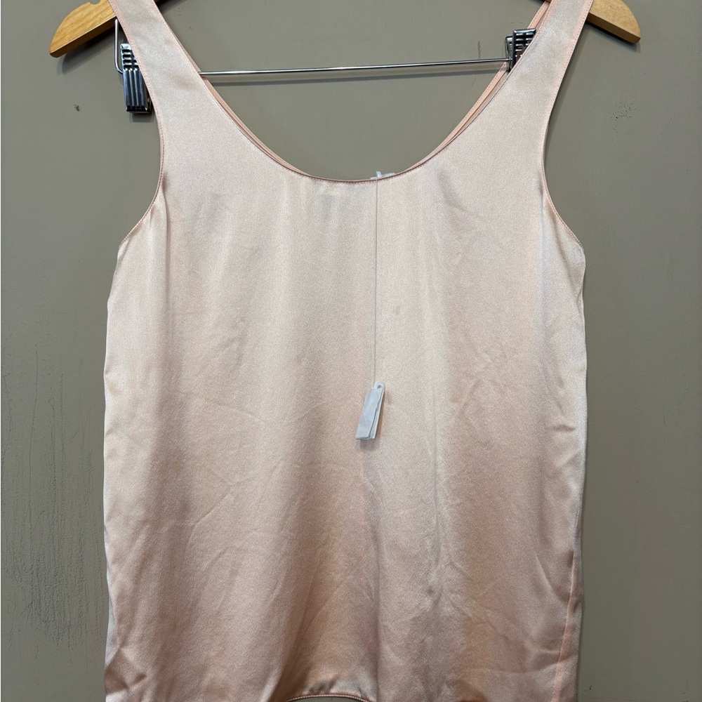 VINCE 100% Silk Cami Tank Top, Peachy Pink